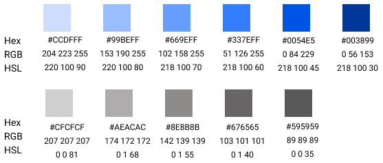 Palette 4 color swatches