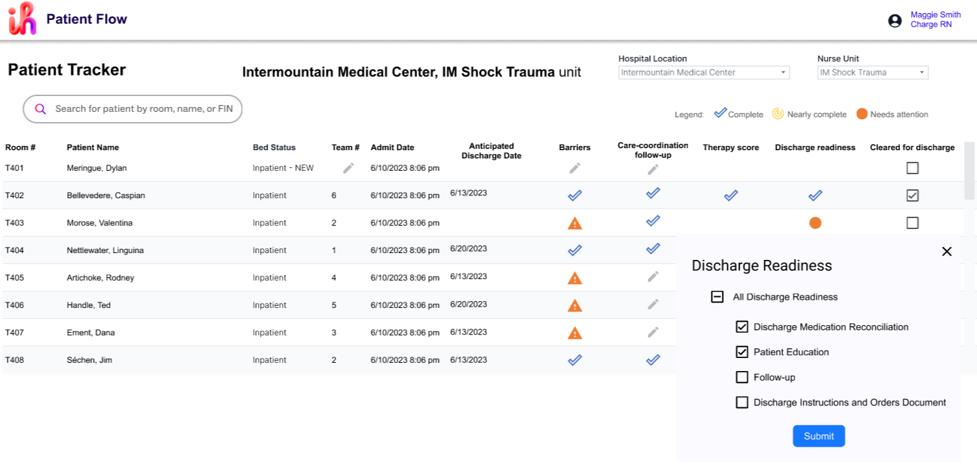 Sectioned form for easier data entry